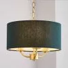 Dunelm Preston Gold Green 3 Light Pendant Fitting