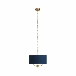 Dunelm Preston Gold And Navy 3 Light Pendant Fitting -wall lights Shop 30730503 alt05