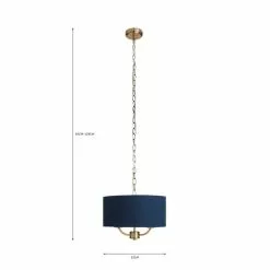 Dunelm Preston Gold And Navy 3 Light Pendant Fitting -wall lights Shop 30730503 alt07
