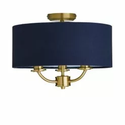 Dunelm Preston Gold And Navy Flush Ceiling Fitting -wall lights Shop 30730507 alt05