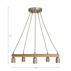 Dunelm Shelley Rope 5 Light Ceiling Fitting -wall lights Shop 30730532 alt07