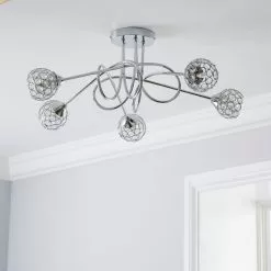 Dunelm Portia 5 Light Ceiling Fitting -wall lights Shop 30730614 alt01