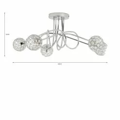 Dunelm Portia 5 Light Ceiling Fitting -wall lights Shop 30730614 alt07