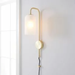 Dunelm Palazzo Gold Effect Easy Fit Plug In Wall Light