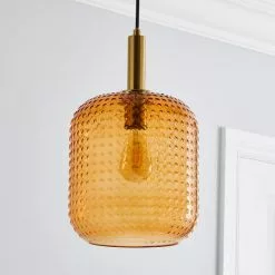 Dunelm Amber Retro 1 Light Pendant Ceiling Fitting -wall lights Shop 30731216 alt01