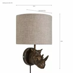 Dunelm Rob The Rhino Easy Fit Plug In Wall Light -wall lights Shop 30731231 alt07