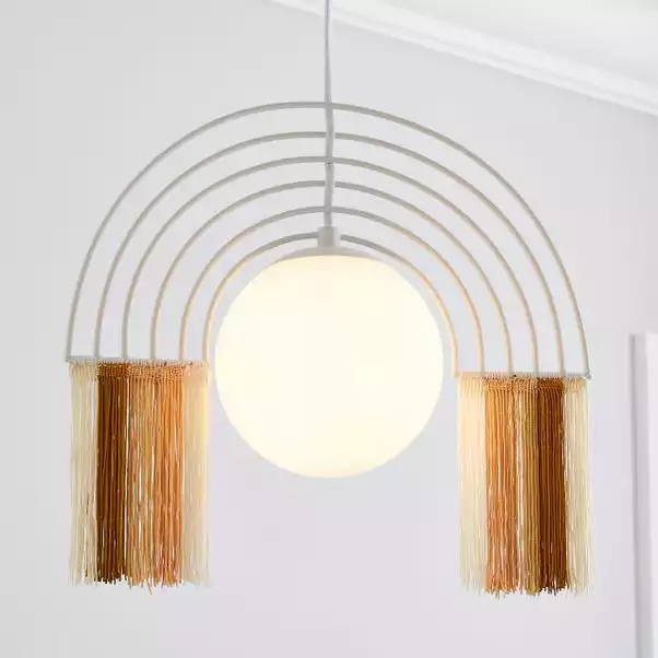 Dunelm Rainbow Fringe Ceiling Fitting 3 Dunelm Rainbow Fringe Ceiling Fitting
