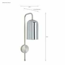 Dunelm Palazzo Chrome Easy Fit Plug In Wall Light -wall lights Shop 30733685 alt07