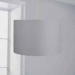 Dunelm Luna Drum Lamp Shade 20cm Dove Grey -wall lights Shop 30734628 alt01