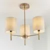 Vogue Lighting Vogue Dewey Antique Brass 3 Light Flush Ceiling Fitting