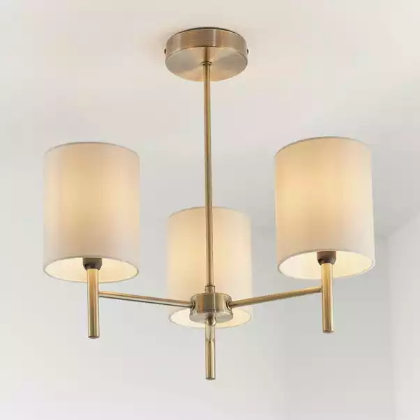 Vogue Lighting Vogue Dewey Antique Brass 3 Light Flush Ceiling Fitting 3 Vogue Lighting Vogue Dewey Antique Brass 3 Light Flush Ceiling Fitting