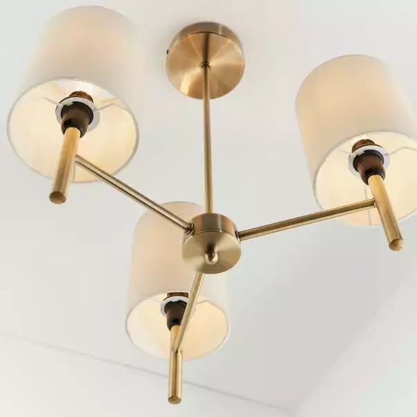Vogue Lighting Vogue Dewey Antique Brass 3 Light Flush Ceiling Fitting 6 Vogue Lighting Vogue Dewey Antique Brass 3 Light Flush Ceiling Fitting - Image 4