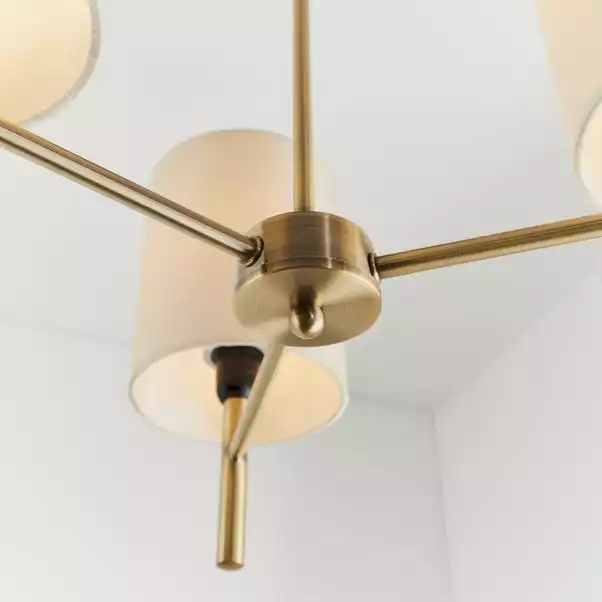 Vogue Lighting Vogue Dewey Antique Brass 3 Light Flush Ceiling Fitting 7 Vogue Lighting Vogue Dewey Antique Brass 3 Light Flush Ceiling Fitting - Image 5