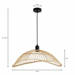 Elements Jaula Rattan 1 Light Ceiling Fitting -wall lights Shop 30752929 alt07
