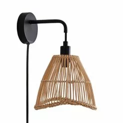 Elements Jaula Rattan Easy Fit Plug In Wall Light -wall lights Shop 30752930 alt05