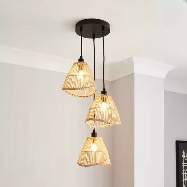 Elements Jaula 3 Light Rattan Cluster Fitting 3 Elements Jaula 3 Light Rattan Cluster Fitting
