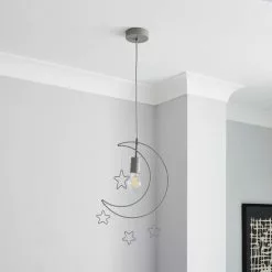Dunelm Moon Stars 1 Light Pendant Ceiling Fitting -wall lights Shop 30752938 alt01