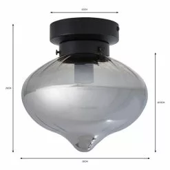 Dunelm Voyager 1 Light Smoked Flush Ceiling Fitting -wall lights Shop 30752951 alt07