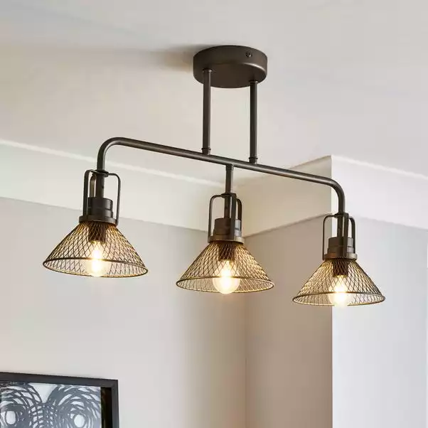 Dunelm Nicholas 3 Light Industrial Ceiling Fitting 3 Dunelm Nicholas 3 Light Industrial Ceiling Fitting