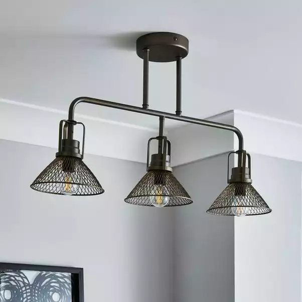 Dunelm Nicholas 3 Light Industrial Ceiling Fitting 4 Dunelm Nicholas 3 Light Industrial Ceiling Fitting - Image 2