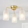 Dunelm Palazzo Gold 3 Light Semi Flush Fitting -wall lights Shop 30753376