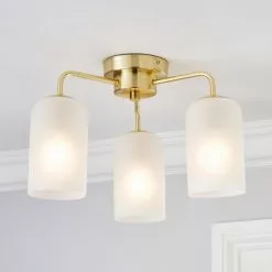 Dunelm Palazzo Gold 3 Light Semi Flush Fitting