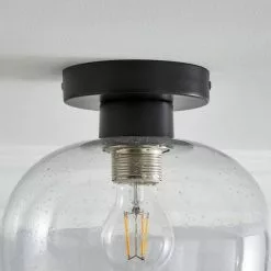 Dunelm Lenny 1 Light Black Flush Ceiling Fitting -wall lights Shop 30753380 alt03