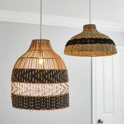 Dunelm Yanha Rattan Easy Fit Pendant 40cm -wall lights Shop 30753427 alt06