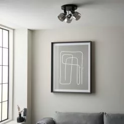 Dunelm Palazzo 3 Light Smoked Glass Spotlight -wall lights Shop 30754813 alt03