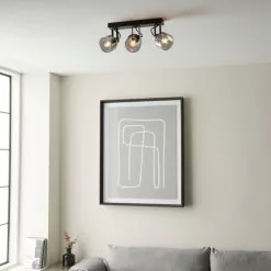 Dunelm Palazzo 3 Light Smoked Glass Spotlight Bar -wall lights Shop 30754814 alt04