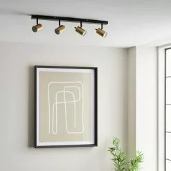 Dunelm Carter 4 Light Gold Spotlight Bar -wall lights Shop 30754822 alt03