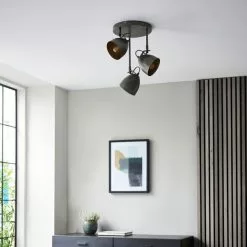 Dunelm Rolton 3 Light Gunmetal Spotlight -wall lights Shop 30754830 alt03