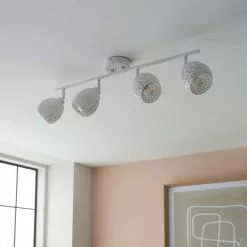 Dunelm Fearne 4 Light White Spotlight Bar -wall lights Shop 30754844 alt01