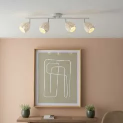 Dunelm Fearne 4 Light White Spotlight Bar -wall lights Shop 30754844 alt02