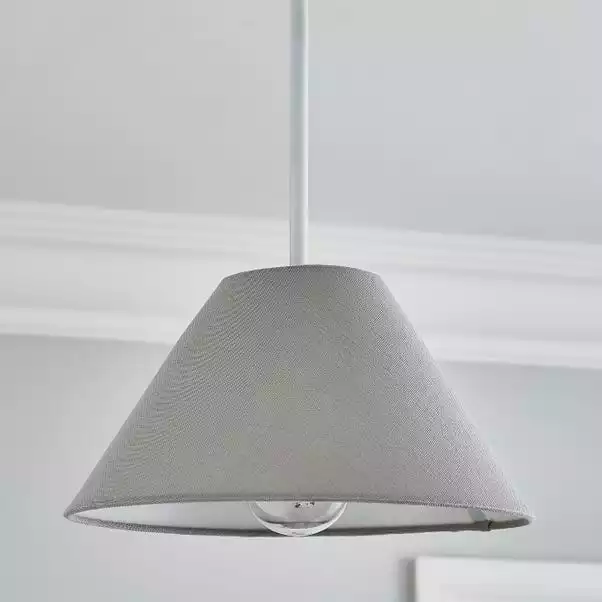 Dunelm Luna Conical Grey Shade 25cm 4 Dunelm Luna Conical Grey Shade 25cm - Image 2