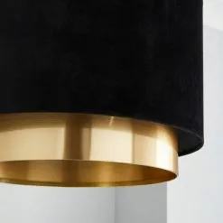 Dunelm Nesa Gold Black Velvet 2 Tier Shade -wall lights Shop 30755587 alt02