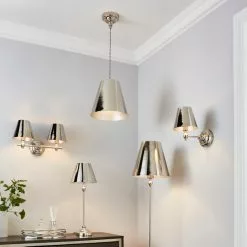 Dorma Bedford Nickel 1 Light Ceiling Fitting -wall lights Shop 30755752 alt06