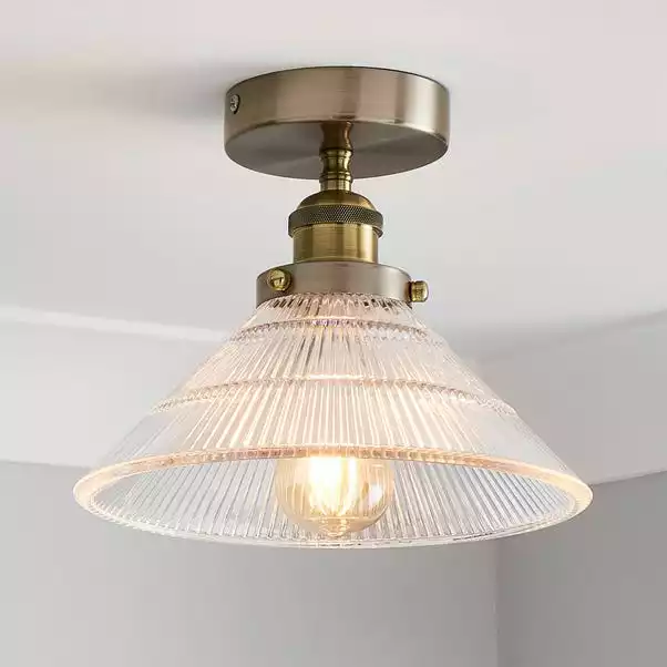 Dunelm Logan Glass 1 Light Satin Nickel Semi Flush Fitting 3 Dunelm Logan Glass 1 Light Satin Nickel Semi Flush Fitting