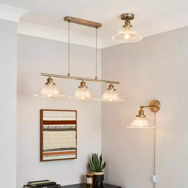 Dunelm Logan Glass 1 Light Satin Nickel Semi Flush Fitting 8 Dunelm Logan Glass 1 Light Satin Nickel Semi Flush Fitting - Image 6