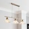 Dunelm Logan Glass 3 Light Nickel Diner Ceiling Fitting -wall lights Shop 30755757
