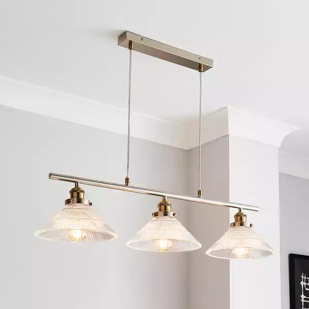 Dunelm Logan Glass 3 Light Nickel Diner Ceiling Fitting 3 Dunelm Logan Glass 3 Light Nickel Diner Ceiling Fitting