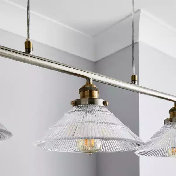 Dunelm Logan Glass 3 Light Nickel Diner Ceiling Fitting 5 Dunelm Logan Glass 3 Light Nickel Diner Ceiling Fitting - Image 3