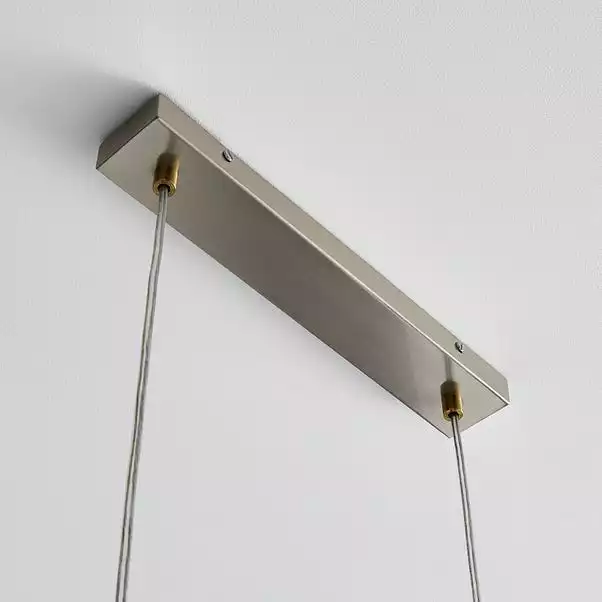 Dunelm Logan Glass 3 Light Nickel Diner Ceiling Fitting 6 Dunelm Logan Glass 3 Light Nickel Diner Ceiling Fitting - Image 4