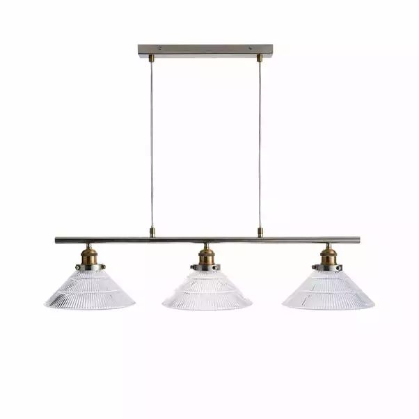 Dunelm Logan Glass 3 Light Nickel Diner Ceiling Fitting 7 Dunelm Logan Glass 3 Light Nickel Diner Ceiling Fitting - Image 5