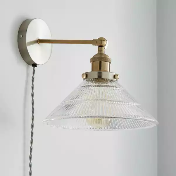 Dunelm Logan Glass Plug In Easy Fit Wall Light 4 Dunelm Logan Glass Plug In Easy Fit Wall Light - Image 2