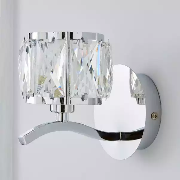 Dunelm Kleio Glass Chrome Wall Light Twin Pack 5 Dunelm Kleio Glass Chrome Wall Light Twin Pack - Image 3