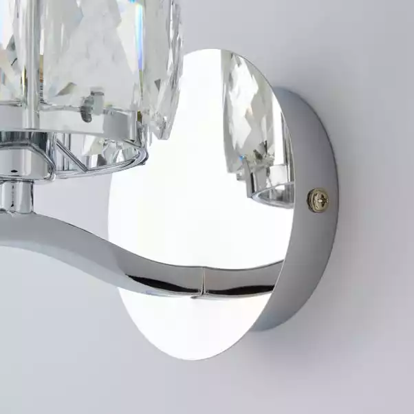Dunelm Kleio Glass Chrome Wall Light Twin Pack 7 Dunelm Kleio Glass Chrome Wall Light Twin Pack - Image 5