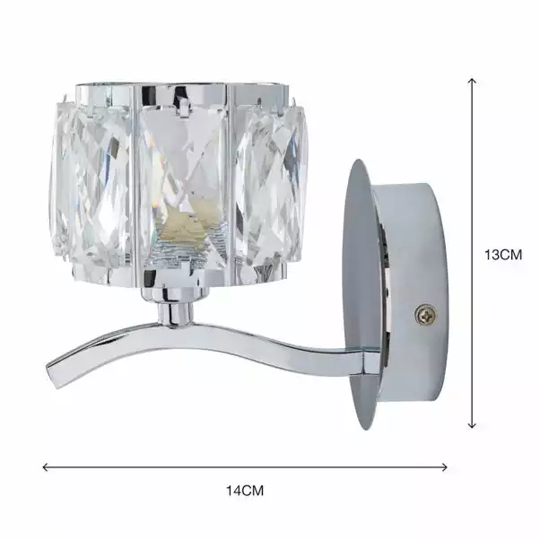 Dunelm Kleio Glass Chrome Wall Light Twin Pack 8 Dunelm Kleio Glass Chrome Wall Light Twin Pack - Image 6