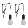 Dunelm Bradford Plug In Flex Set Twin Pack Matt Black -wall lights Shop 30762451