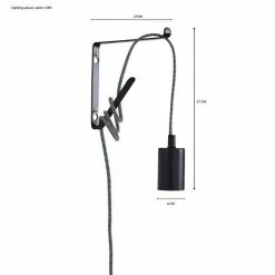 Dunelm Bradford Plug In Flex Set Twin Pack Matt Black -wall lights Shop 30762451 alt05